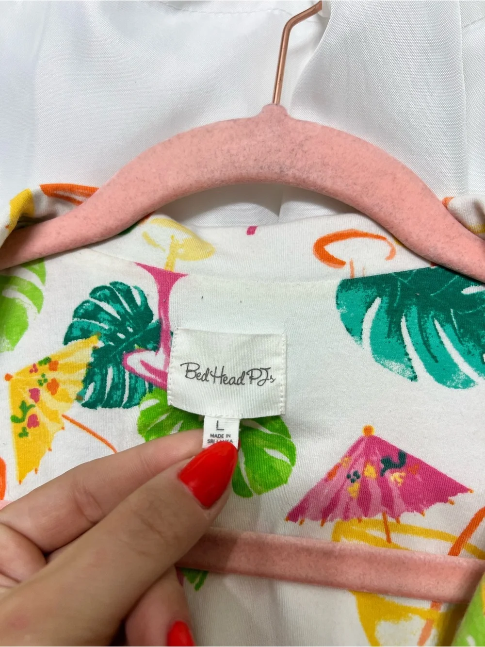 BedHead PJs Tropical Cocktail Monstera Pajama Set Cotton Size L